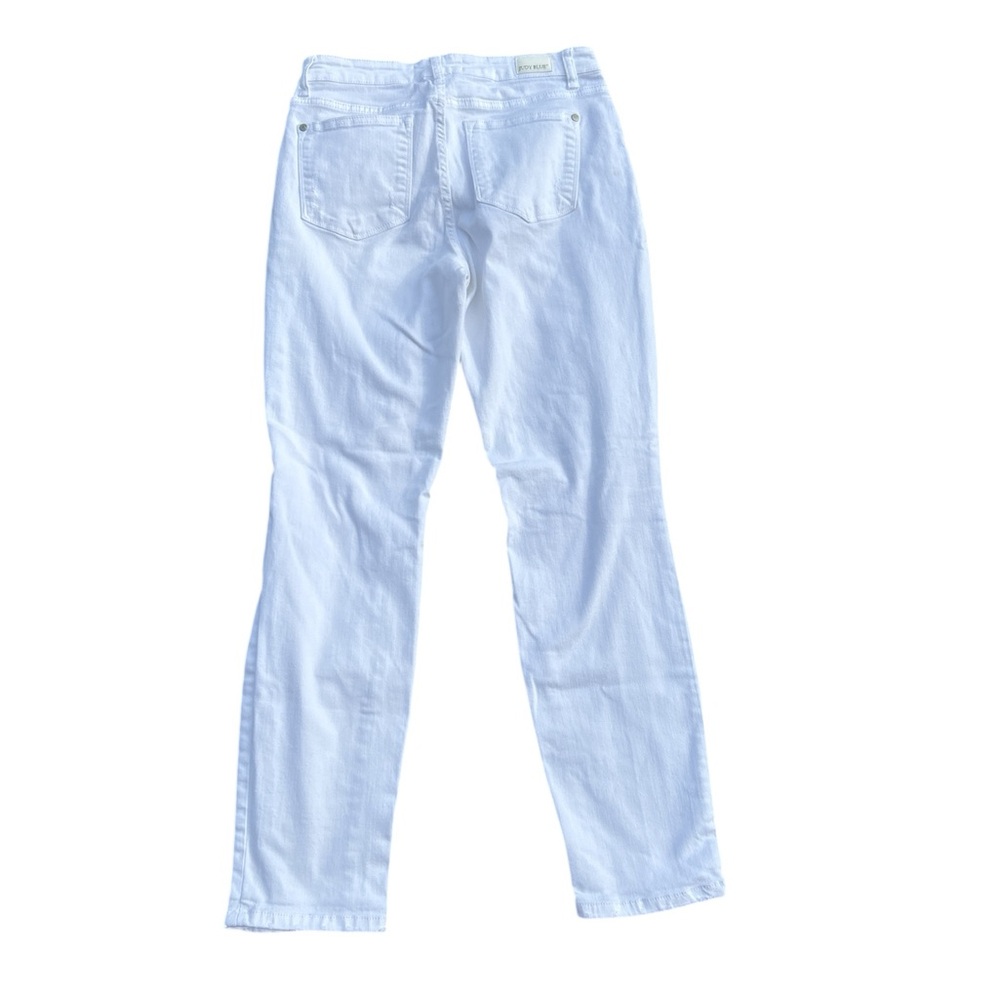 Judy Blue Women’s Size 7/28 Boyfriend Fit Distressed White Jeans EUC - Picture 3 of 9